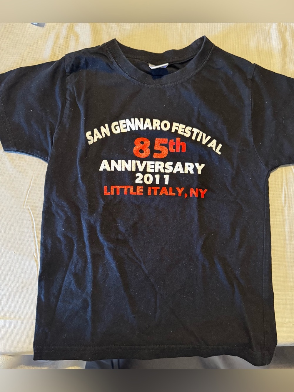 San Gennaro Festival 85th Anniversary Kids Black T-Shirt Little Italy New York